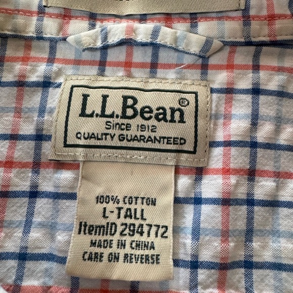 LL Bean Slightly Fitted Men Button Up Shirt Size Large Tall EUC - Picture 4 of 4